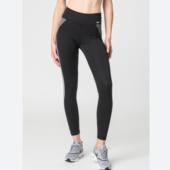 Nike Womens One Dri-Fit Mid Rise Training Leggings Colorblock - Picture 1 of 5